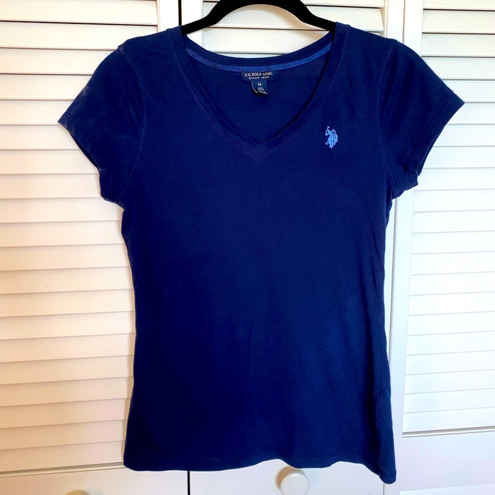 Ralph Lauren Polo Navy Blue V Neck Tee T-Shirt M